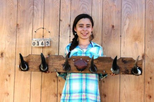Hat tree hanger rack cow horns with cowdhide center with hair on any size hh0143 for sale