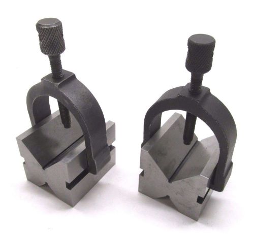 POLAND! MATCHED PAIR OF PRECISION TOOLMAKER&#039;S V-BLOCKS w/ CLAMPS #PPSb 36x40x45