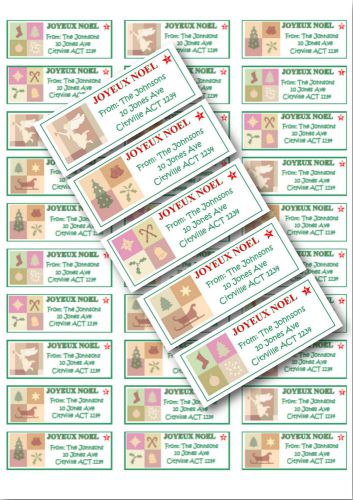 GLOSS address labels Christmas Pastels series 1-Buy 4 sheets, get 1 free!