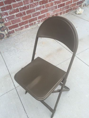 (4) metal folding chair, Tan