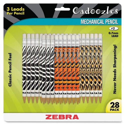 Zebra&#039;s Cadoozles #2 Mechanical Pencil 0.7mm Assorted Barrel Colors 28pk (51291)