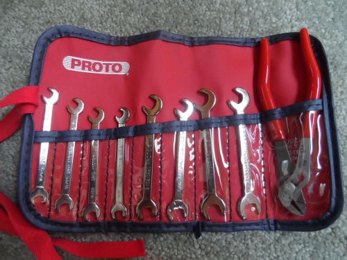 Proto j3200d small open end wrench set w/pliers    9 pc never used for sale