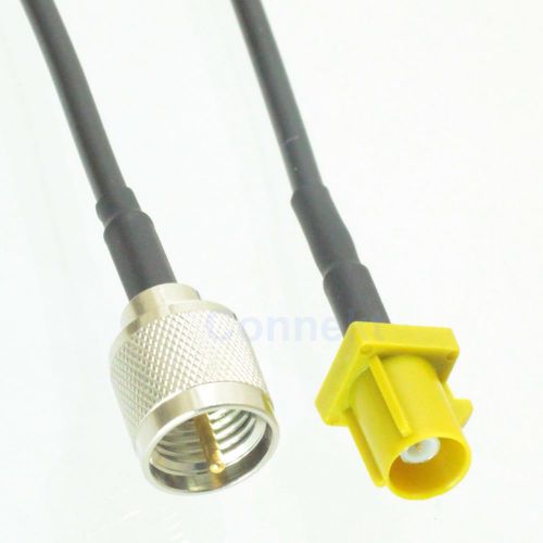Fakra SMB K 1027 male plug to mini UHF male 6&#034; RG174 pigtail antenna diversity