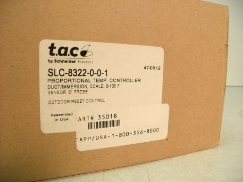 TAC SCHNEIDER SLC-8322-0-0-1 PROPORTIONAL TEMP CONTROLLER DUCT 0-100F 6&#034; SENSOR