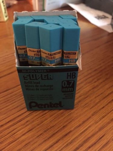 120 sticks Pentel Super Hi-Polymer Lead Refills .7mm HB Black