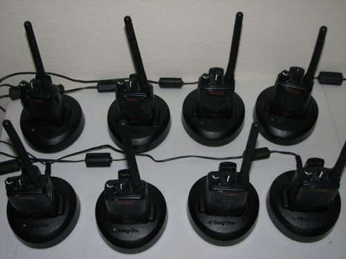 Lot of 8 Motorola Mag One BPR40 VHF 8ch Radios w/ 7 Charge Cords