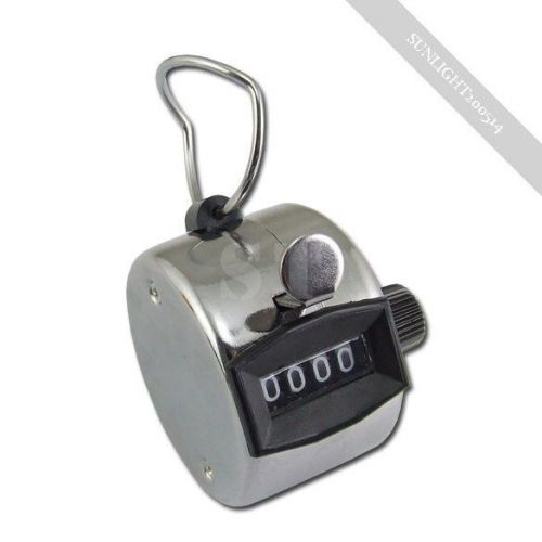 marvellous Chrome Hand Tally Counter 4 Digit Number Clicker Golf