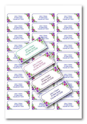 GLOSS finish address labels - NEW DESIGN Wildflowers - Buy 4 sheets, get 1 free!