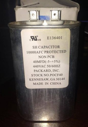 Packard 440 volt oval run capacitor 40 mfd pocf40 for sale