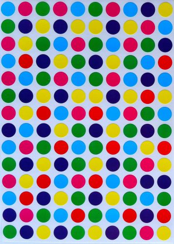 3/8 Inch round Color Coding Labels Dot Stickers 7 colors colored dots label .375