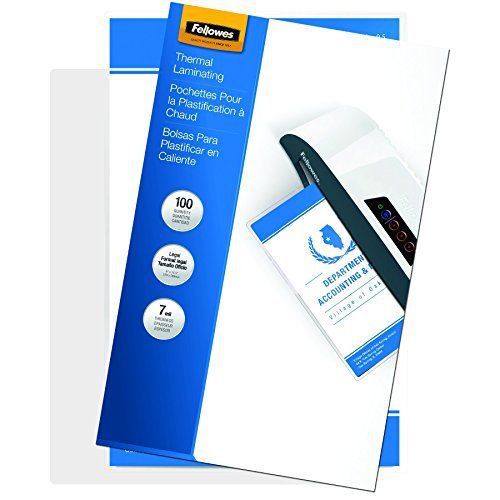 Fellowes Hot Laminating Pouches  Legal  7 mil  100 Pack (52046)