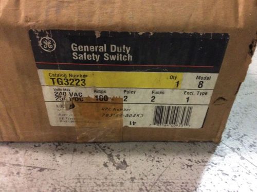 GE General Electric General Duty Safety Switch TG3223 100 Amp 240 Volt fusible