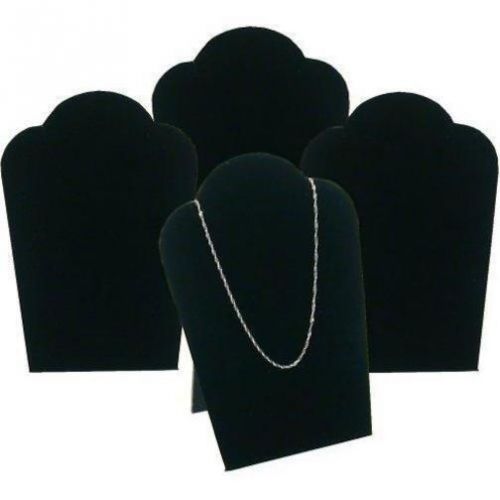 4 Black Velvet Necklace Pendant Jewelry Bust Display Easel 3 3/4&#034; x 5 1/4&#034;
