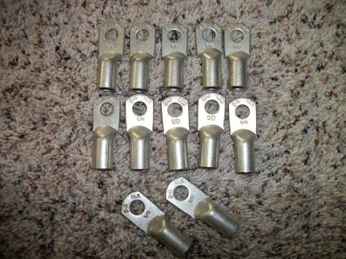 (12) 1/0 GAUGE AWG X 3/8 in TINNED COPPER LUG BATTERY CABLE CONNECTOR TERMINAL