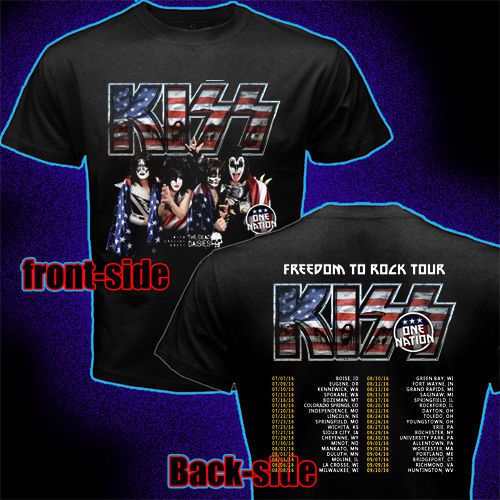 Ot new 2016 kiss freedom to rock tour usa 2016 t-shirt s m l xl 2xl 3xl 4xl 5xl for sale