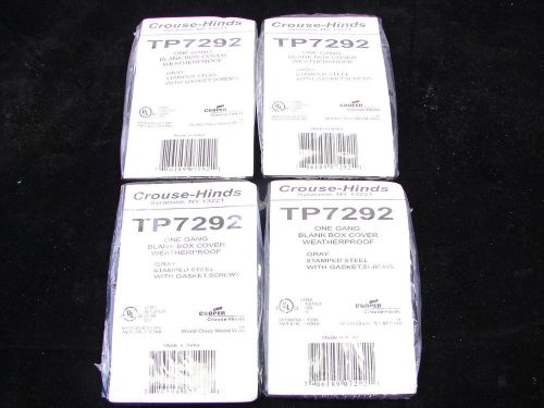 CROUSE-HINDS TP7292 ONE GANG BLANK BOX COVER WEATHERPROOF (LOT OF 4) *NIB*