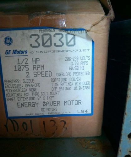 GE MOTOR 3030  SKCP39NGA771ET  ENERGY SAVER MOTOR