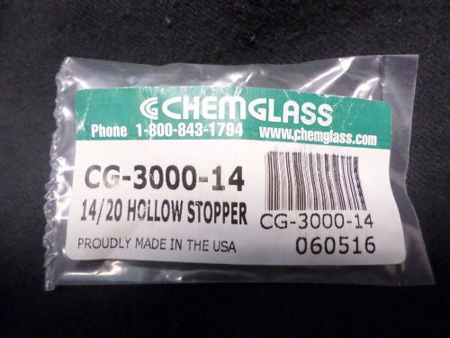 Chemglass 14/20 inner joint hollow glass pennyhead stopper, cg-3000-14 for sale