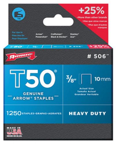 Arrow 1250pk T50 3/8&#034; Heavy Duty Staple 506