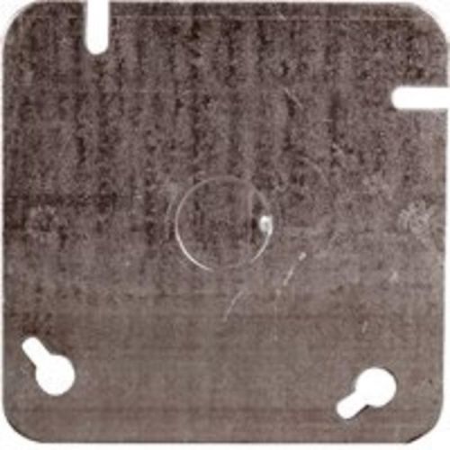Flat Square Device Box Cover, 4&#034; L x 4&#034; W, Gray, Steel Elec Box Supports 52C6BAR