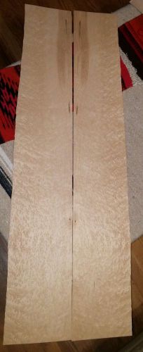 2 flat consecutive pcs birdseye maple raw wood veneer 43&#034; x 6&#034; 7&#034; Luthier heavy