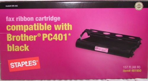 Staples Fax Ribbon Black Cartridge Compatible with Brother PC401