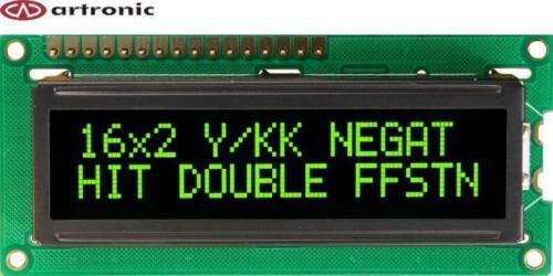 ART-US LCD 2x16 with LED b/l - Y/KK HD44780 Blackline! [CBC016002A40-DIY-R]
