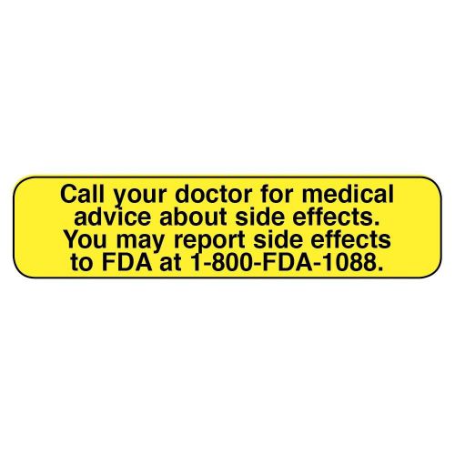 Apothecary FDA Drug Reaction Bottle Labels, 1000ct 025715412689A435