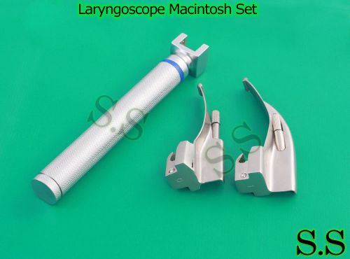 Laryngoscope Macintosh Set (1 handle AA, 2 Mac Blades)