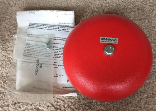 Wheelock 43t-g6-24-r audible signaling fire alarm bell 6&#034; red 24-vac for sale