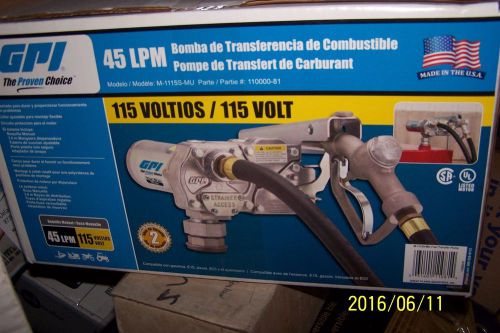 Gpi 12gpm fuel transfer pump m1115s-mu brand new for sale