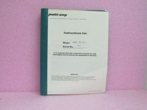 Multi-Amp Manual HD-150 DC Dielectric Test Set w/Schematic (11/77)