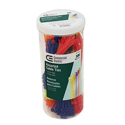 Commercial Electric Assorted Multi Color Cable Ties (500 pieces)