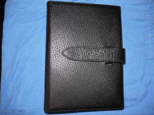 Smythson of Bond Street Black Leather Organizer Filofax Personal Size Diary