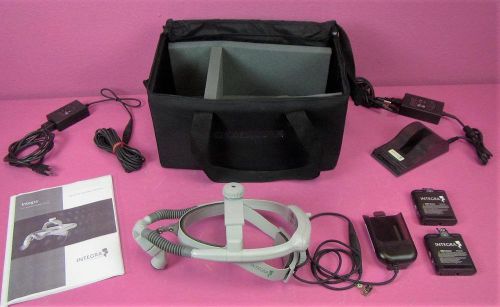 Integra led surgical headlight system 90520 2 batteries 20&#039; cord charger &amp; bag for sale