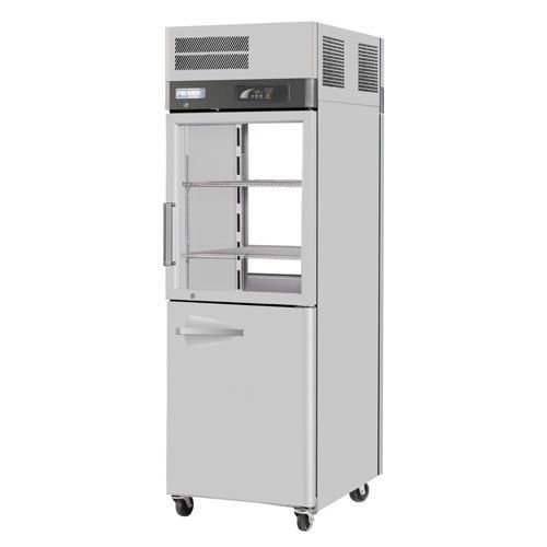 Turbo air pro-26r-gsh-pt, 4 pass thru glass solid half door refrigerator - 25 cu for sale