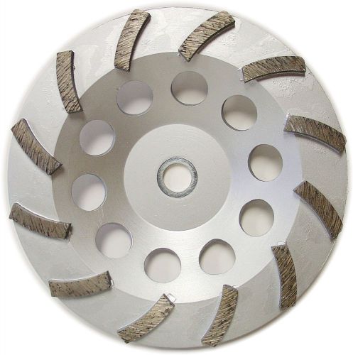 7” Premium Turbo Diamond Cup Wheel for Concrete 12Seg 7/8”-5/8” Arbor 30/40 Grit