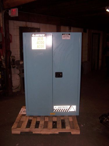 JUSTRITE 45 GAL CABINET MANUAL DOOR BLUE ACID SAFE SURE-GRIP EX 894502