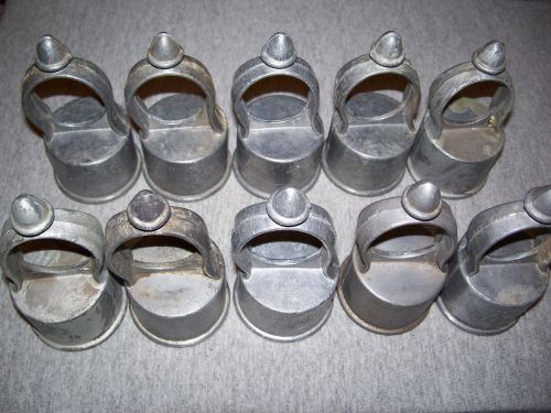 Lot of 10 chain link fence post aluminum eye caps, for 1-5/8&#034; to 1-11/16&#034; post for sale