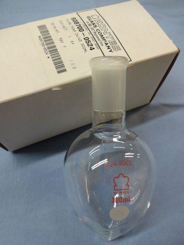 NEW KONTES # 608700-0524 GLASS PEAR SHAPED BOILING FLASK 300 mL 24/40 CHEMISTRY