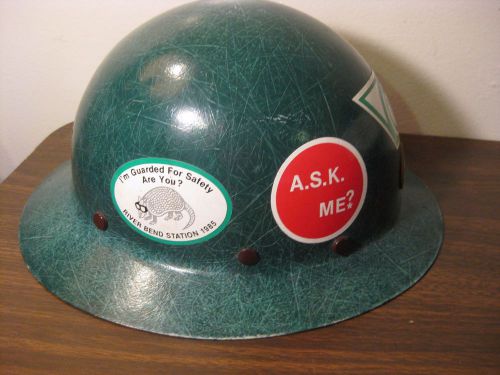Vintage msa top guard adjustable responders helmet hard hat nuclear station for sale
