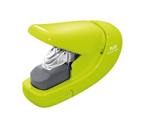 Plus Paper Clinch Staple-Less Stapler, Green