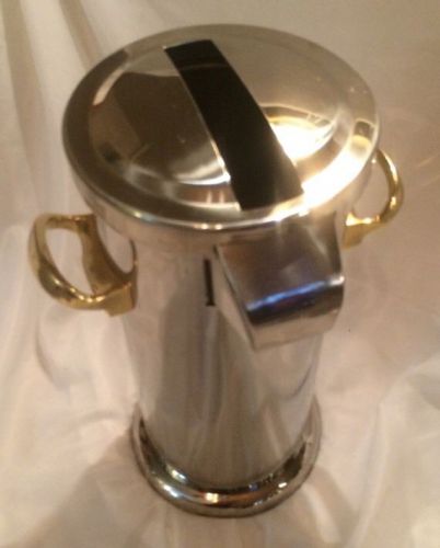 Myco Tableware ONE AIRPOT COVER STAINLESS STEEL BRASS HANDLES 1 Of 5 Available