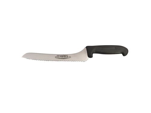 9” offset bread knife black handle serrated - food service knives sandwich deli  for sale