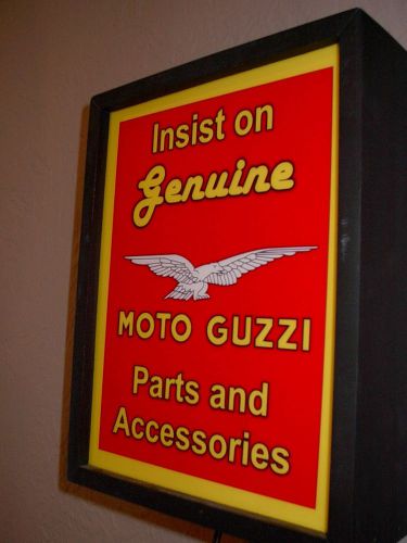 Moto Guzzi Motorcycle Bike Service Garage Lighted Advertising Man Cave Sign