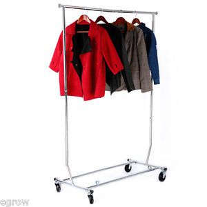 Heavy Duty Commercial Grade Clothing Garment Rolling Collapsible Drying Rack