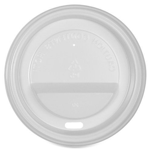 Genuine Joe GJO11259PK Polystyrene Protective Hot Cup Lid, White (Pack of 50)