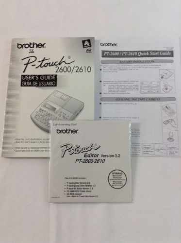 Brother P-touch 2600/2610 Users Manual &amp; Quick Start Guide &amp; CD-ROM