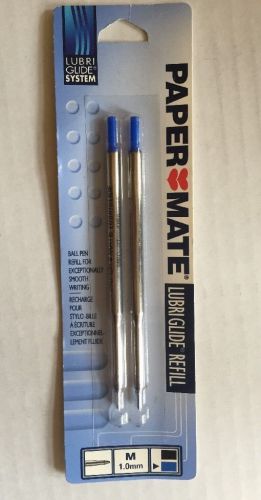 Paper Mate 491243514PG Lubriglide Refill, Medium Point, 2/PK, Blue Ink