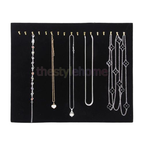 17 hook velvet necklace chain jewelry display stand easel rack organizer for sale